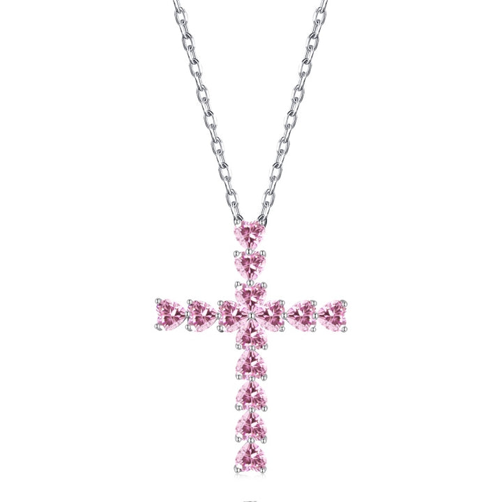 PINK HEARTS CROSS Necklace