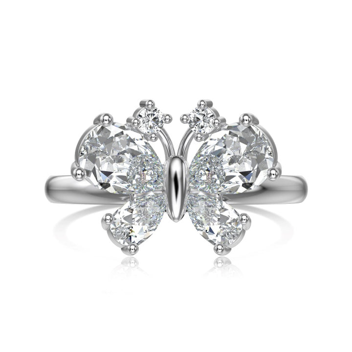 (WHITE) ICED BUTTERFLY Ring