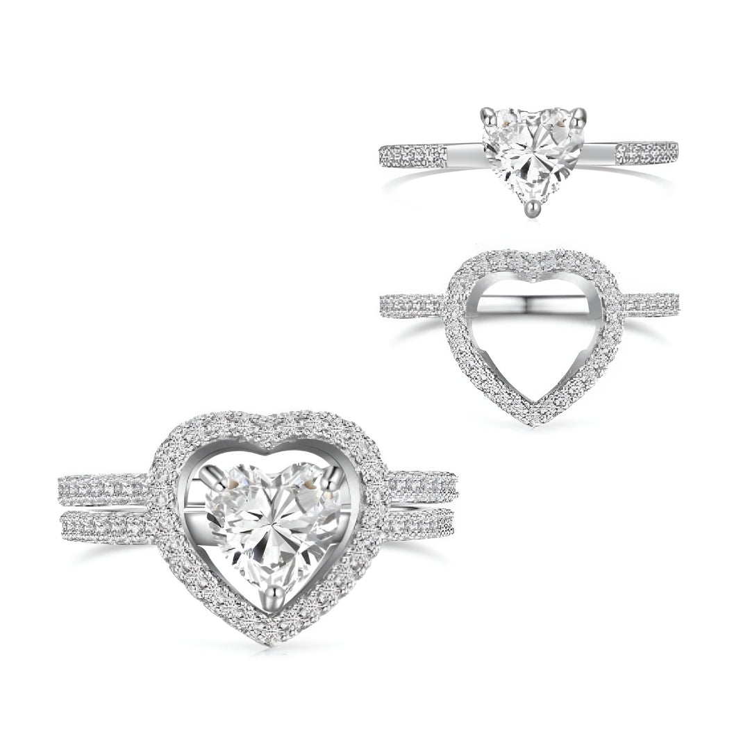 (WHITE) MATCHING HEARTS Ring