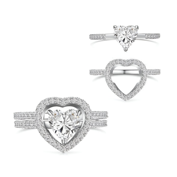 (WHITE) MATCHING HEARTS Ring