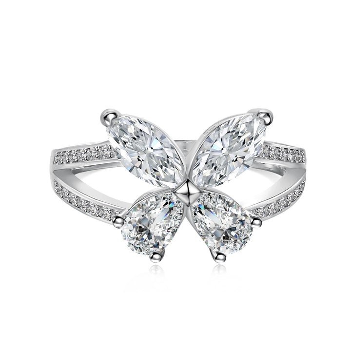 (SILVER) GLASSY BUTTERFLY Ring S925 Sterling Silver