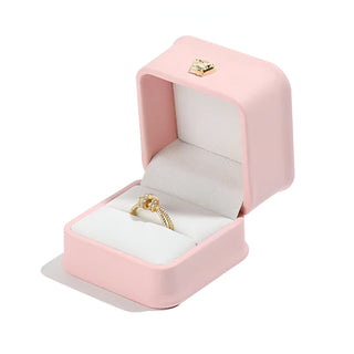 PINK LEATHER RING BOX