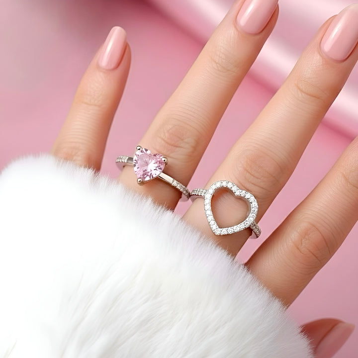 (PINK) MATCHING HEARTS Ring