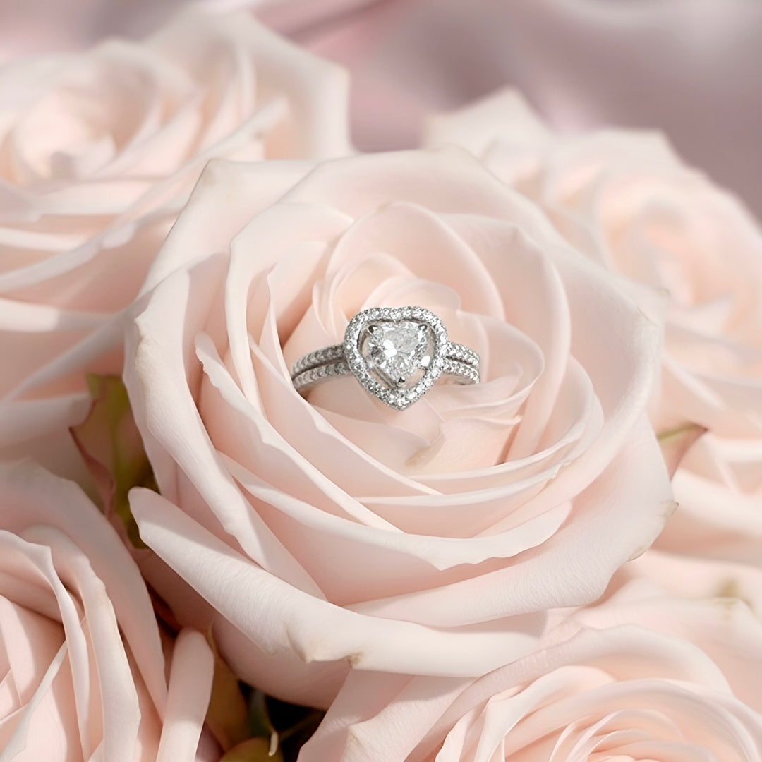 (WHITE) MATCHING HEARTS Ring