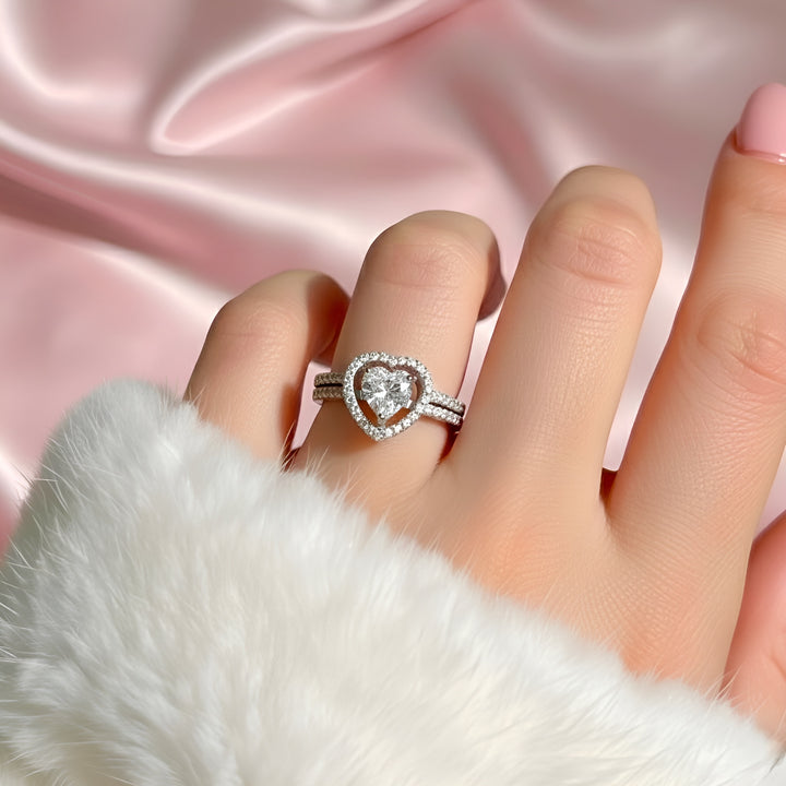 (WHITE) MATCHING HEARTS Ring