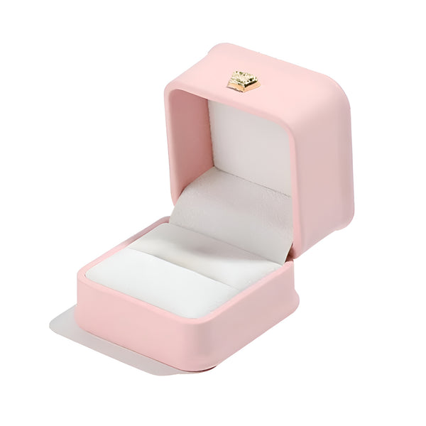 PINK LEATHER RING BOX (Box Only)