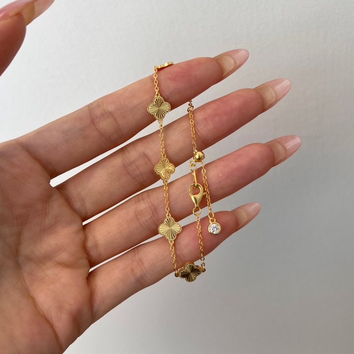 GOOD LUCK Clovers Bracelet (Silver or Gold)