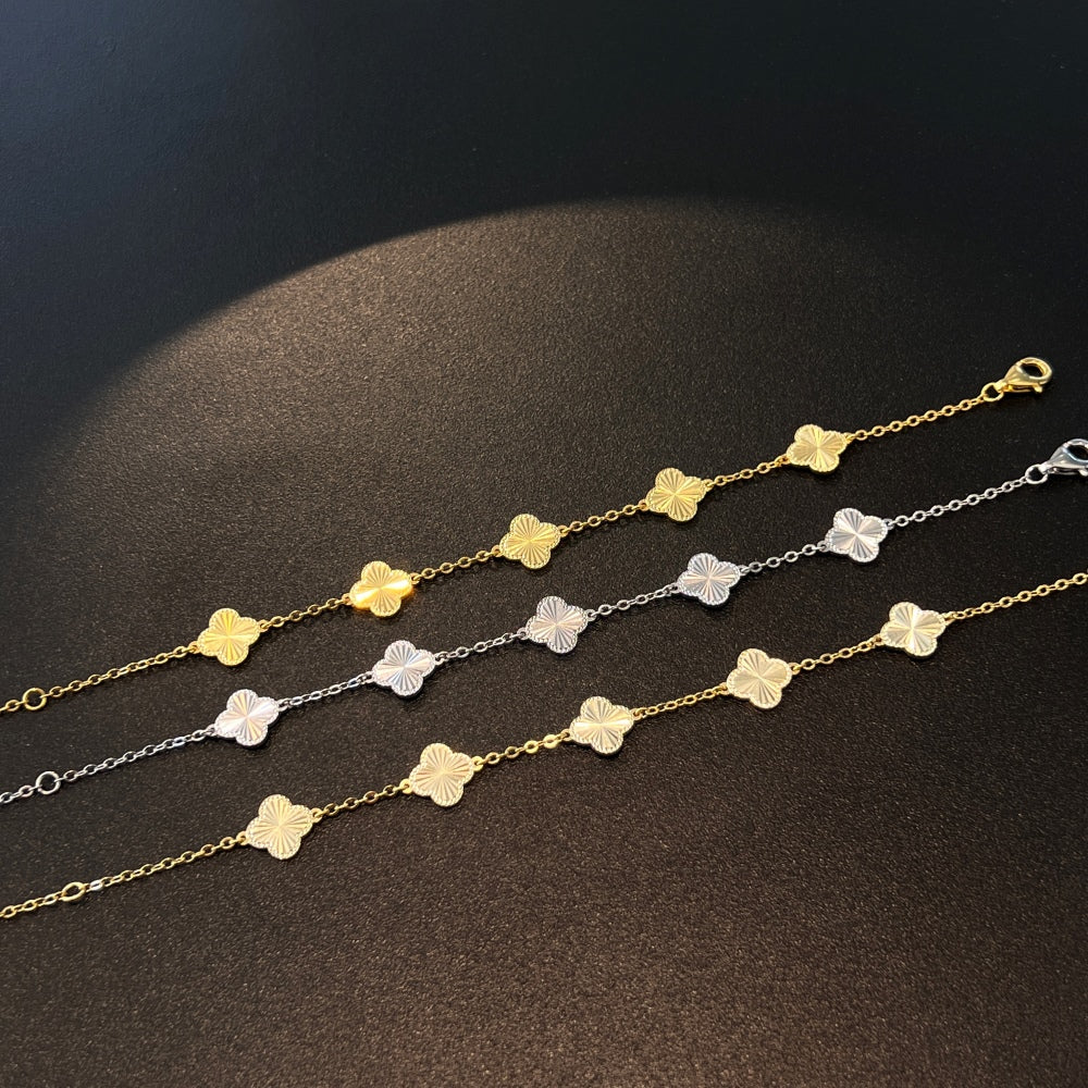 GOOD LUCK Clovers Bracelet (Silver or Gold)