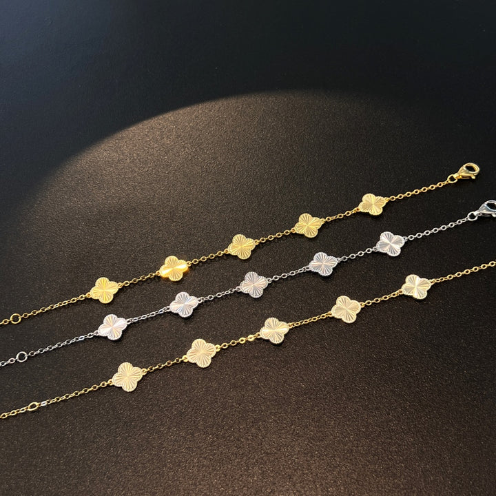 GOOD LUCK Clovers Bracelet (Silver or Gold)