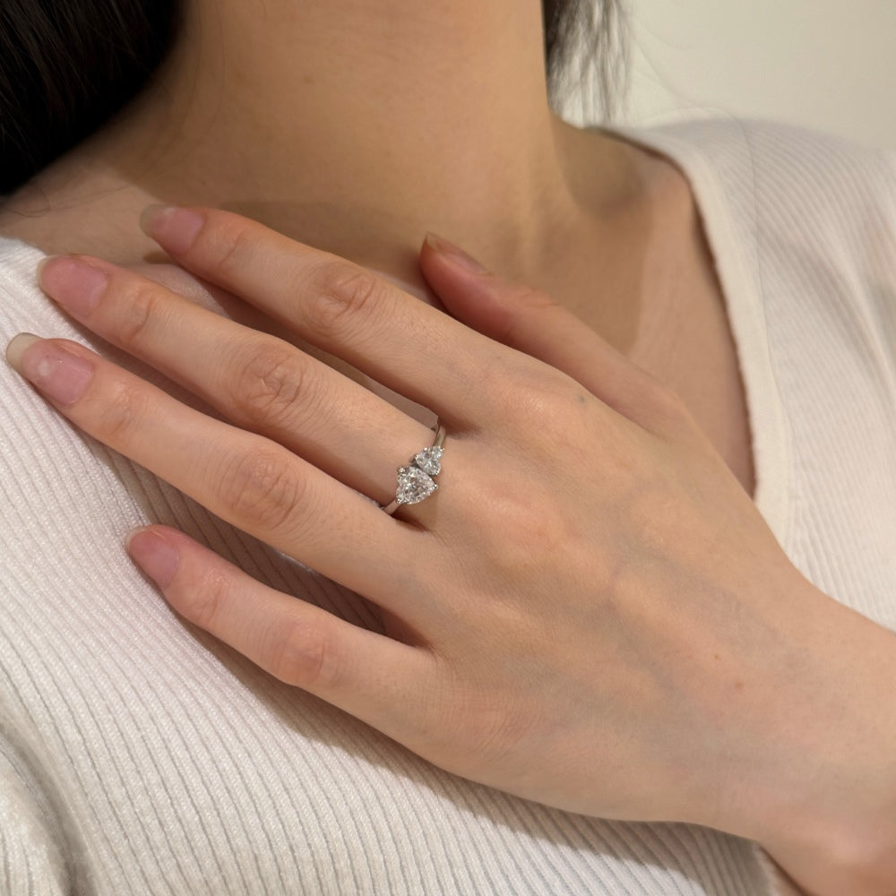 EVERLASTING Double Hearts Ring