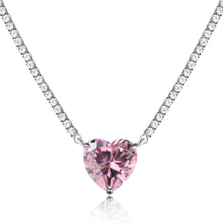 (PINK) HEART OF LOVE Necklace S925 Sterling Silver