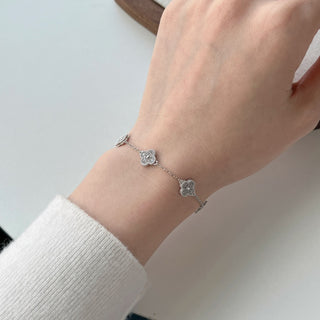 (SILVER) RICH CLOVER Bracelet S925 Sterling Silver