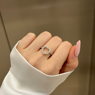 (WHITE) MATCHING HEARTS Ring S925 Sterling Silver