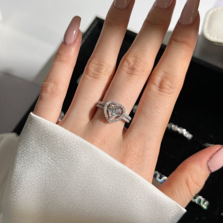 (WHITE) MATCHING HEARTS Ring