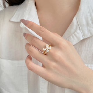 (GOLD) GLASSY BUTTERFLY Ring 18k Gold-Plated