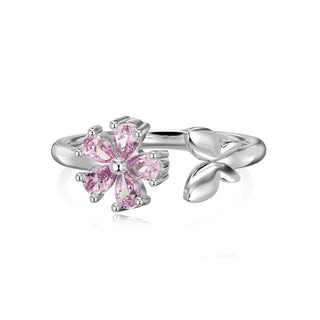 (PINK) BLOSSOM Adjustable Ring S925 Sterling Silver