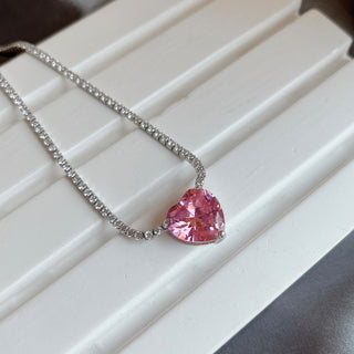 (PINK) HEART OF LOVE Necklace S925 Sterling Silver