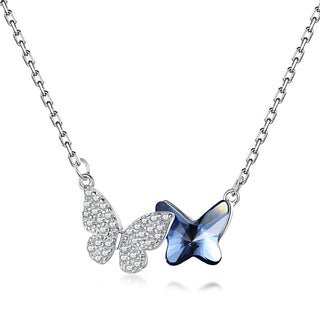 BLUE BUTTERFLIES Necklace Sterling Silver