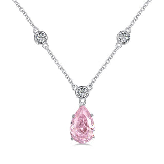 PINK TEAR-DROP Necklace S925 Sterling Silver