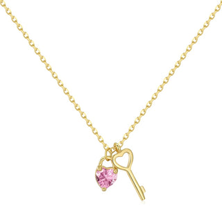 (GOLD) KEY TO MY HEART Necklace 18k Gold-Plated