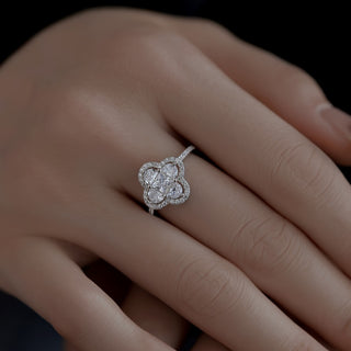 (WHITE) EUPHORIA CLOVER Ring S925 Sterling Silver