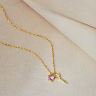 (GOLD) KEY TO MY HEART Necklace 18k Gold-Plated