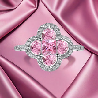 (PINK) EUPHORIA CLOVER Ring S925 Sterling Silver