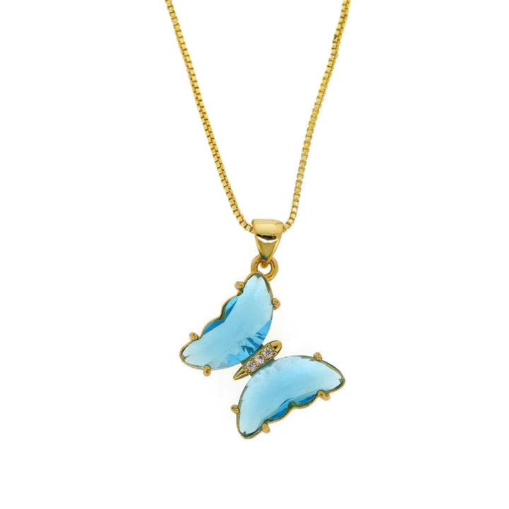 GLASSY BUTTERFLY Gold Necklaces