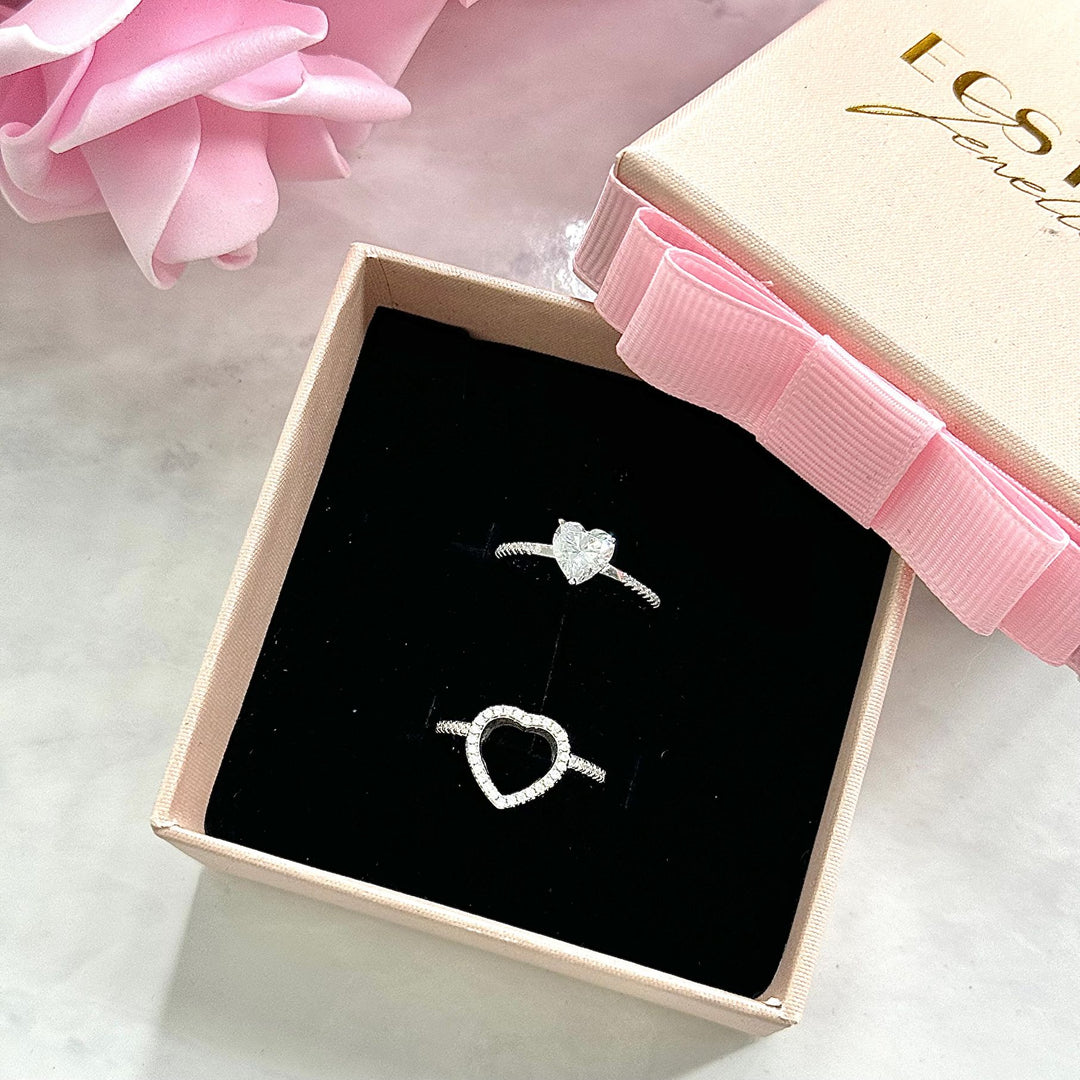 (WHITE) MATCHING HEARTS Ring