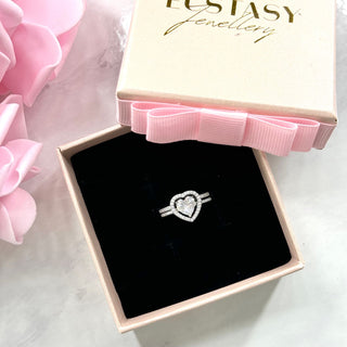 (WHITE) MATCHING HEARTS Ring S925 Sterling Silver