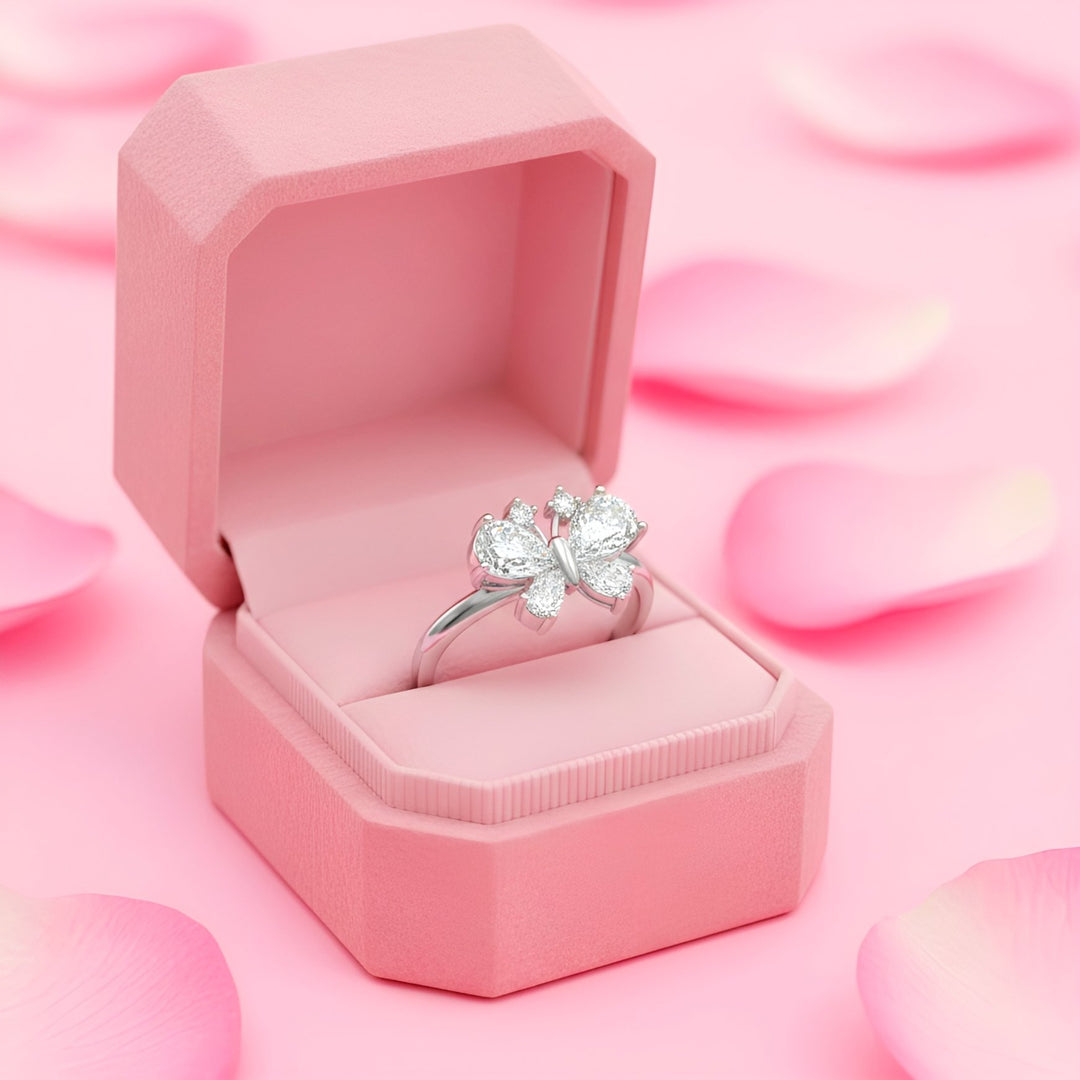 (WHITE) ICED BUTTERFLY Ring