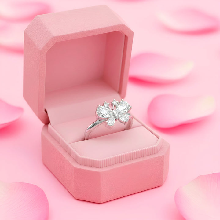 (WHITE) ICED BUTTERFLY Ring