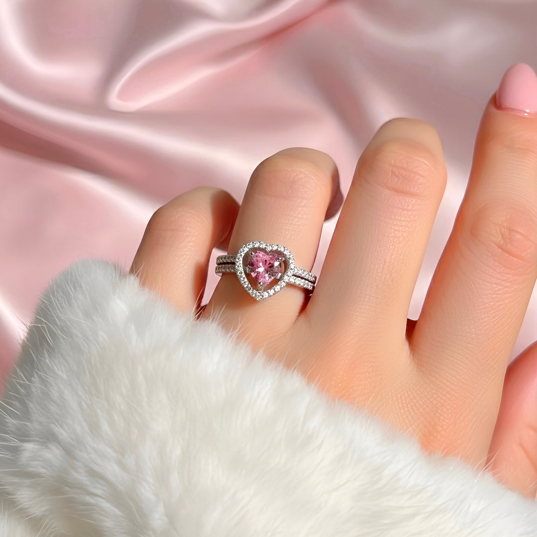 (PINK) MATCHING HEARTS Ring